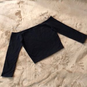 Off the shoulder navy blue crop top Size S